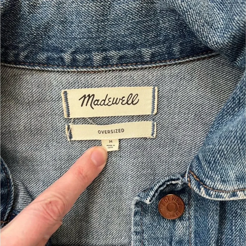 Madewell Oversized Light Wash Denim Jacket - Picture 3 of 4